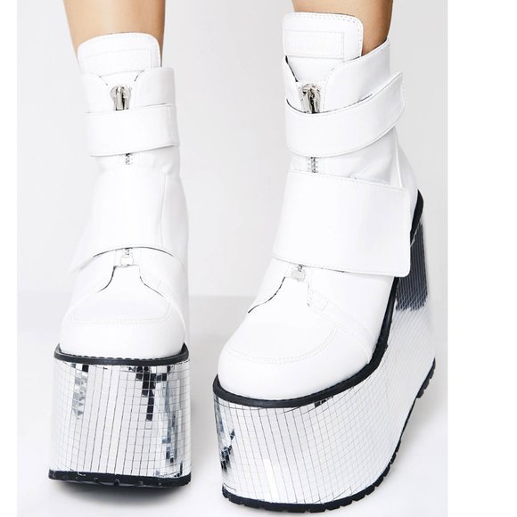 ISO Dolls Kill ANGELIC DISCO PLATFORM WEDGES - Picture 1 of 3